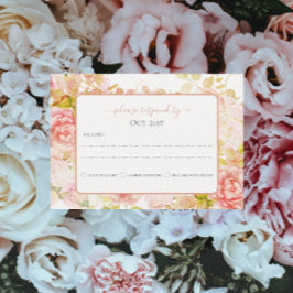 Tarjeta De Confirmación De Asistencia Roses rosadas tradicionales volcánicas