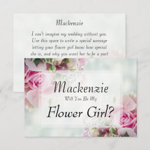 Tarjeta De Confirmación De Asistencia Roses rosados Serás Mi Tarjeta De Chica Flor