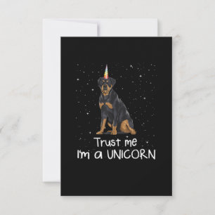 Tarjeta De Confirmación De Asistencia Rottweiler Confía En Mí Un Perro Unicornio
