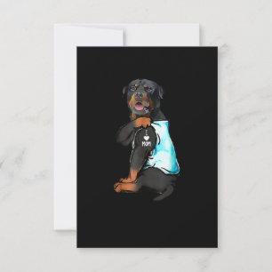 Tarjeta De Confirmación De Asistencia Rottweiler I Love Mom Tattoo