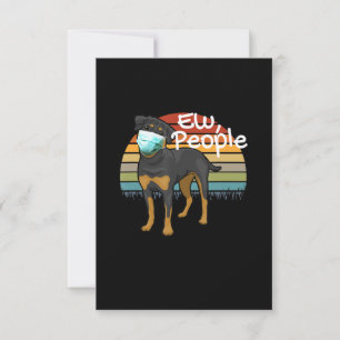 Tarjeta De Confirmación De Asistencia Rottweiler Puppy con Máscara - Ew People - Rottwei