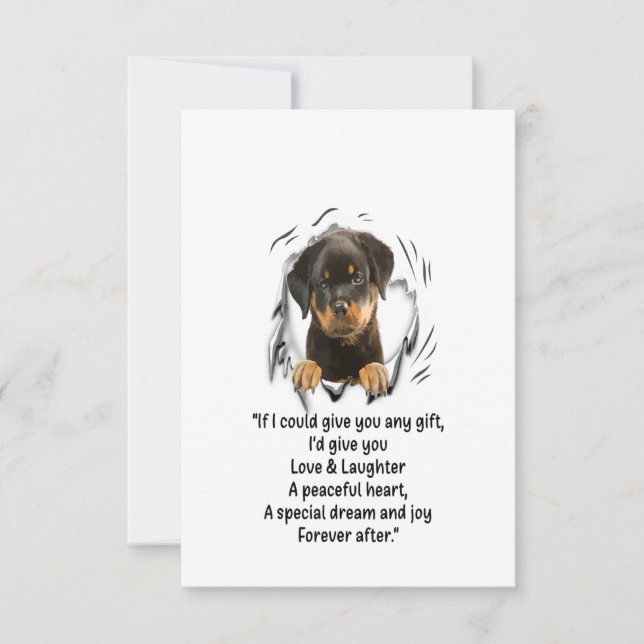 Tarjeta De Confirmación De Asistencia Rottweiler Puppy  Could Give You Any Funny Gifts (Anverso)