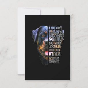 Tarjeta De Confirmación De Asistencia Rottweiler Soul I Love Rotties Dog Lover