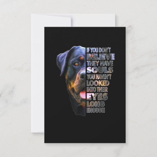 Tarjeta De Confirmación De Asistencia Rottweiler Soul I Love Rotties Dog Lover (Anverso)