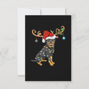 Tarjeta De Confirmación De Asistencia Rottweiler Xmas Gift Santas Reindeer Rottweiler