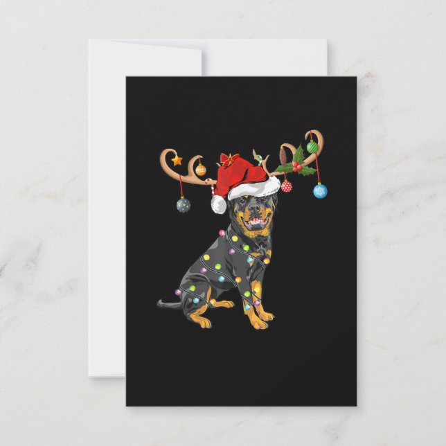 Tarjeta De Confirmación De Asistencia Rottweiler Xmas Gift Santas Reindeer Rottweiler (Anverso)