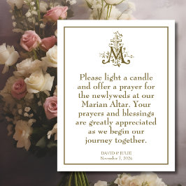 Tarjeta De Confirmación De Asistencia Rótulo de Altar Materno de Oro