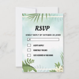 Tarjeta De Confirmación De Asistencia Rstic Bontanical simple