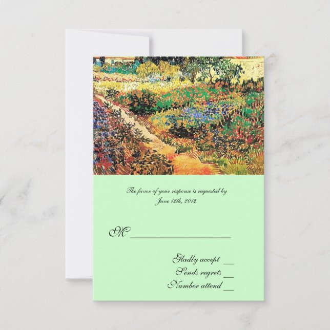 Tarjeta De Confirmación De Asistencia RSVP, tarjeta de respuesta, van Gogh (Anverso)