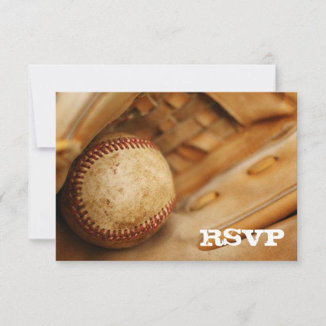 Tarjeta De Confirmación De Asistencia RSVP, tema de béisbol (Anverso)