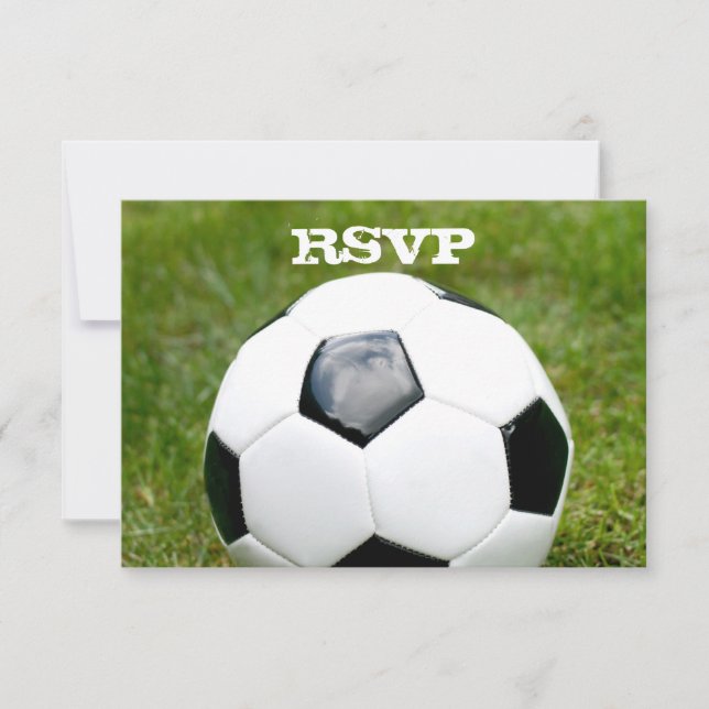 Tarjeta De Confirmación De Asistencia RSVP, tema de fútbol (Anverso)
