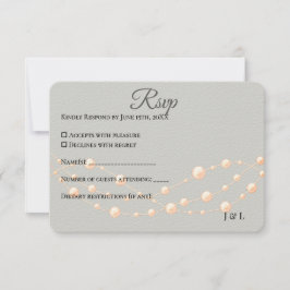 Tarjeta De Confirmación De Asistencia Rubor de marfil moderno Boda neutral de Pearl romá