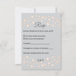 Tarjeta De Confirmación De Asistencia Rubor de marfil moderno Boda neutral de Pearl romá