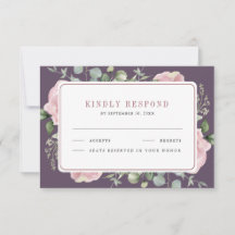 Rubor Rosa Floral Eucalipto Polvo Púrpura Boda