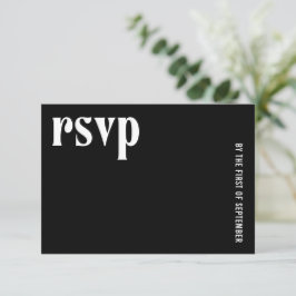 Tarjeta De Confirmación De Asistencia Ruby Black Modern Boda
