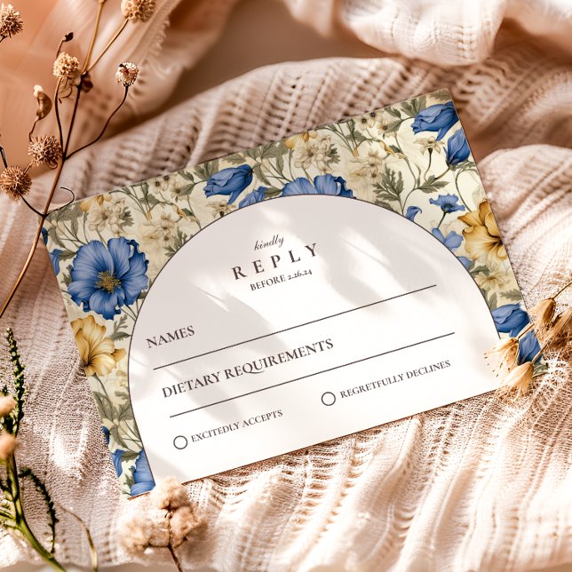 Tarjeta De Confirmación De Asistencia Rustic Autumn Botanical Wedding (Subido por el creador)