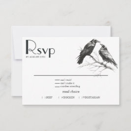 Tarjeta De Confirmación De Asistencia Rustic BOHO Crow Lovers