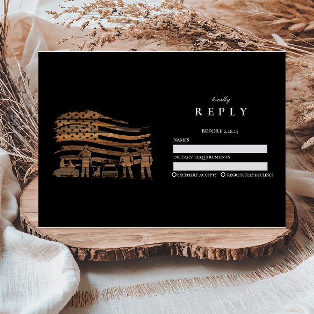 Tarjeta De Confirmación De Asistencia Rustic Copper Police Academy Graduation (Subido por el creador)