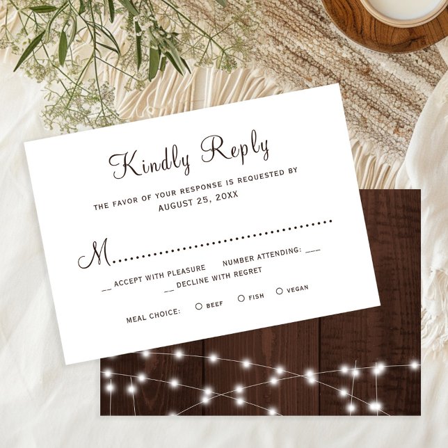 Tarjeta De Confirmación De Asistencia Rustic country barn wood wedding (Subido por el creador)