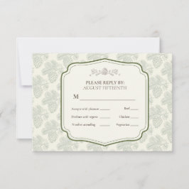 Tarjeta De Confirmación De Asistencia Rustic Elegance Fall Pinecone