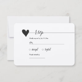 Tarjeta De Confirmación De Asistencia Rustic Kraft Wedding RSVP, caligrafía cardíaca
