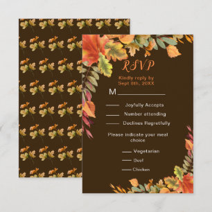 Tarjeta De Confirmación De Asistencia Rustic Otoño Fall Sale de la recepción de bodas