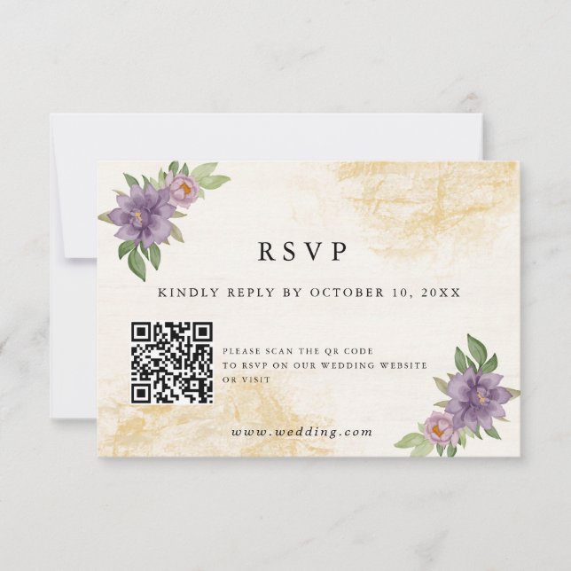 Tarjeta De Confirmación De Asistencia Rustic Summer aesthetic Wildflower Wedding (Anverso)