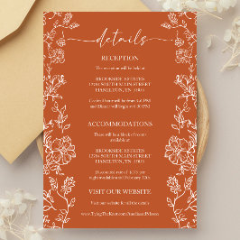 Tarjeta De Confirmación De Asistencia Rustic Terracotta Floral Details Enclosure Card