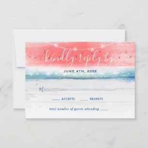 Tarjeta De Confirmación De Asistencia Rustic Watermelon Elegant Watercolor Boda