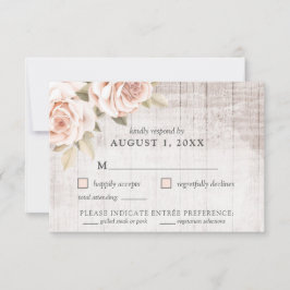 Tarjeta de confirmación de asistencia Rustic Wood