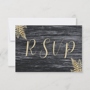 Tarjeta De Confirmación De Asistencia Rústico Barn Golden Moments Boda de amor eterno