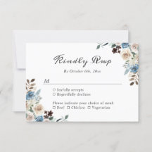 Rústico Boho Dusty Blue Floral Boda