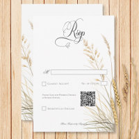 Rústico Código QR de Boda de Grado de Boho Seco Ta