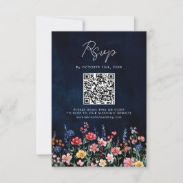 Tarjeta De Confirmación De Asistencia Rústico de flor silvestre Boho Floral Nave Código 