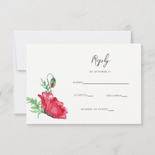 Tarjeta De Confirmación De Asistencia Rústico elegantísimo guión de color de agua Boda d