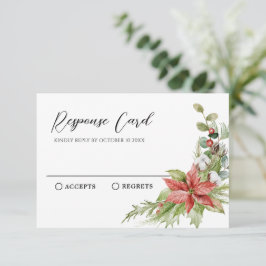 Tarjeta De Confirmación De Asistencia Rústico floral Rojo y verde