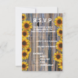 Tarjeta De Confirmación De Asistencia Rústico país de girasol de vaquero floral R.S.V.P