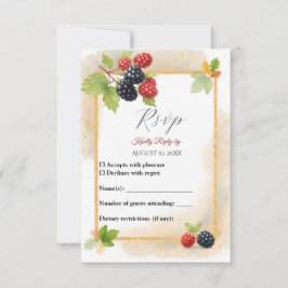 Tarjeta De Confirmación De Asistencia Rústico romántico otoño Boda de Berry de vuelta