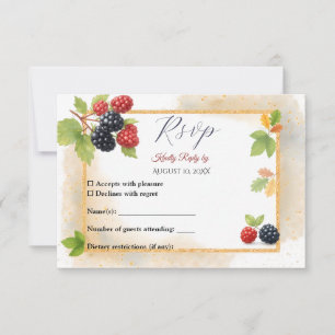 Tarjeta De Confirmación De Asistencia Rústico romántico otoño Boda de Berry de vuelta