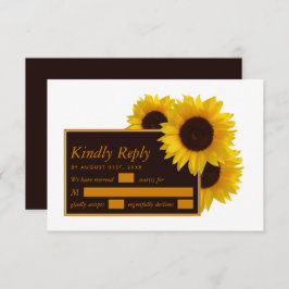 Tarjeta De Confirmación De Asistencia Rústicos girasoles rurales - Boda floral