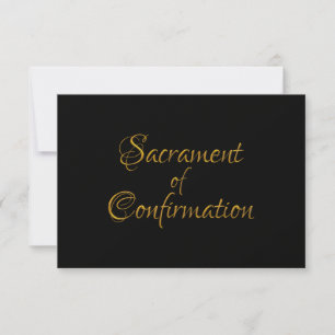 Tarjeta De Confirmación De Asistencia Sacramento de la Confirmación Golden 3D Look