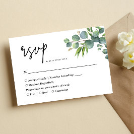 Tarjeta De Confirmación De Asistencia Sage Eucalyptus Woodland Boda