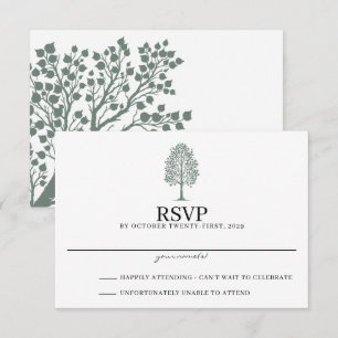 Tarjeta De Confirmación De Asistencia Sage Green Aspen Boda
