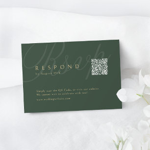 Tarjeta De Confirmación De Asistencia Sage Green Classic Elegance Boda de código QR