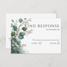 Tarjeta De Confirmación De Asistencia Sage Green Eucalyptus QR Code Wedding