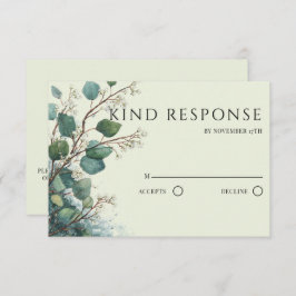 Tarjeta De Confirmación De Asistencia Sage Green Eucalyptus QR Code Wedding