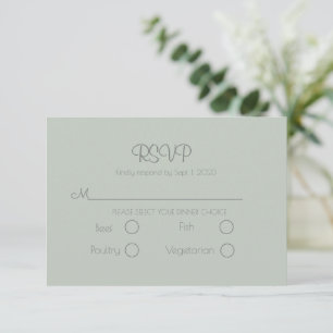 Tarjeta De Confirmación De Asistencia Sage Green Floral Elegante Boda