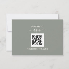 Tarjeta De Confirmación De Asistencia Sage Green Floral QR Code Añadir tu Boda de URL
