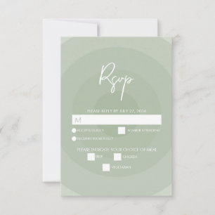 Tarjeta De Confirmación De Asistencia Sage Green Modern Monograma Boda