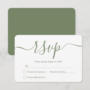 Tarjeta De Confirmación De Asistencia Sage green Simple Elegant Moderno Personalizado Bo